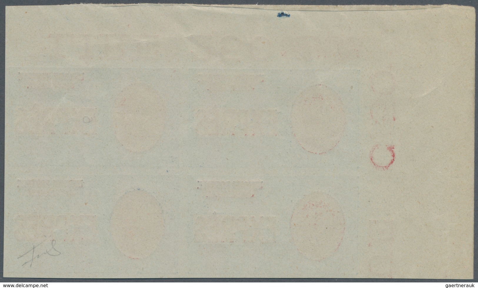 Italien: 1826, 2.50 L Blue/red Block Of Four, Upper Left Corner Edge, Imperforated, Mint Never Hinge - Mint/hinged