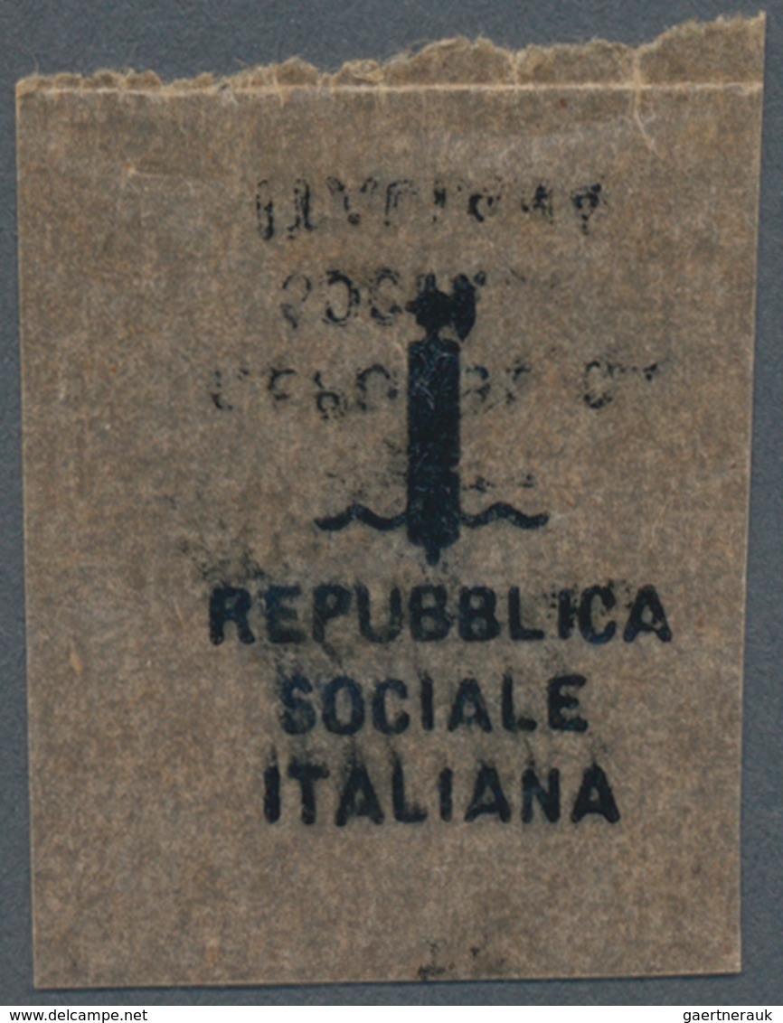 Italien: 1944, Rep.Sociale, Overprint Proof On Brownish Transparent Paper, Copy Of Certificate Rayba - Mint/hinged