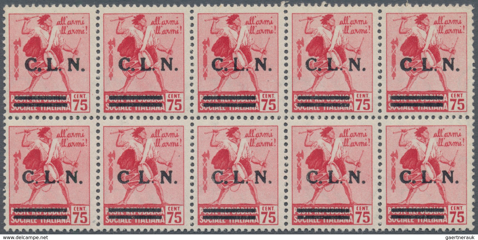 Italien: 1944, C.L.N. TORINO Local Issue, 20 C To 75 C "Monumenti Distrutti", With Horizontal Ovp Si - Mint/hinged