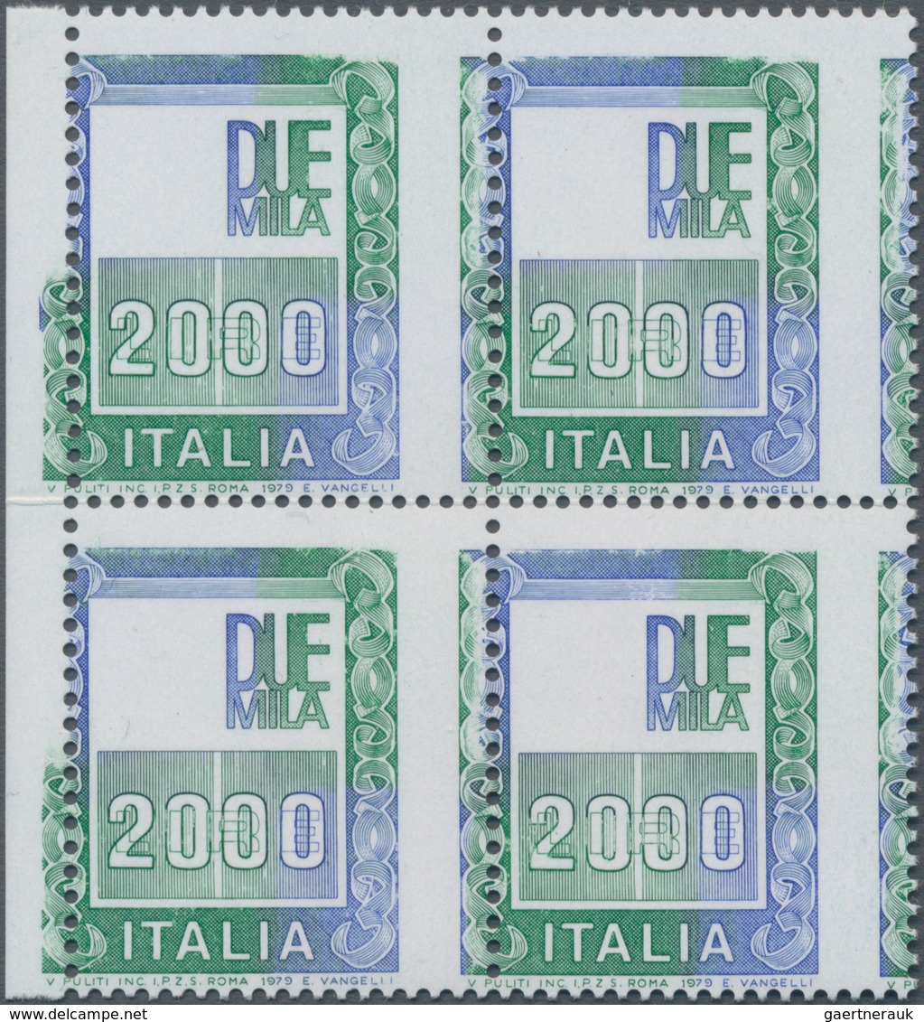 Italien: 1979, 2000 L Multiple Colour Block Of Four Without The Effigy And With Very Displaced Verti - Mint/hinged