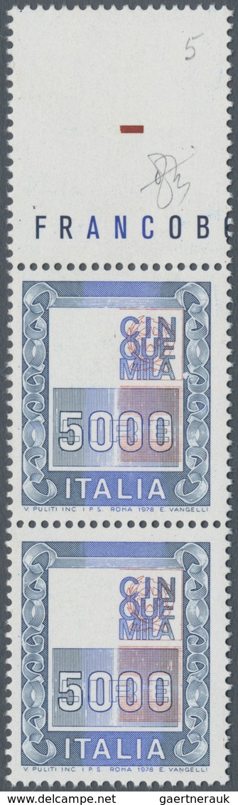 Italien: 1979. 5000 L. Policromo "Alti Valori" Senza La Stampa Delll'effigie E Dei Colori Del Centro - Mint/hinged