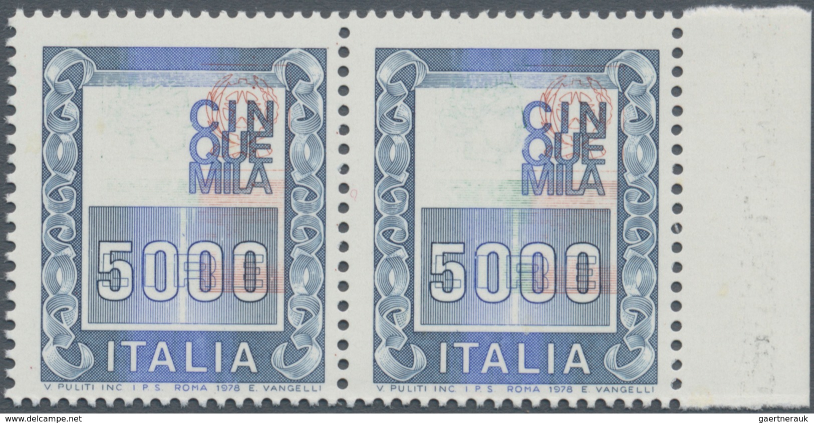 Italien: 1978, 5000 L Multiple Colour Without Green Printing, I.e. Without The Effigy, And With The - Ongebruikt