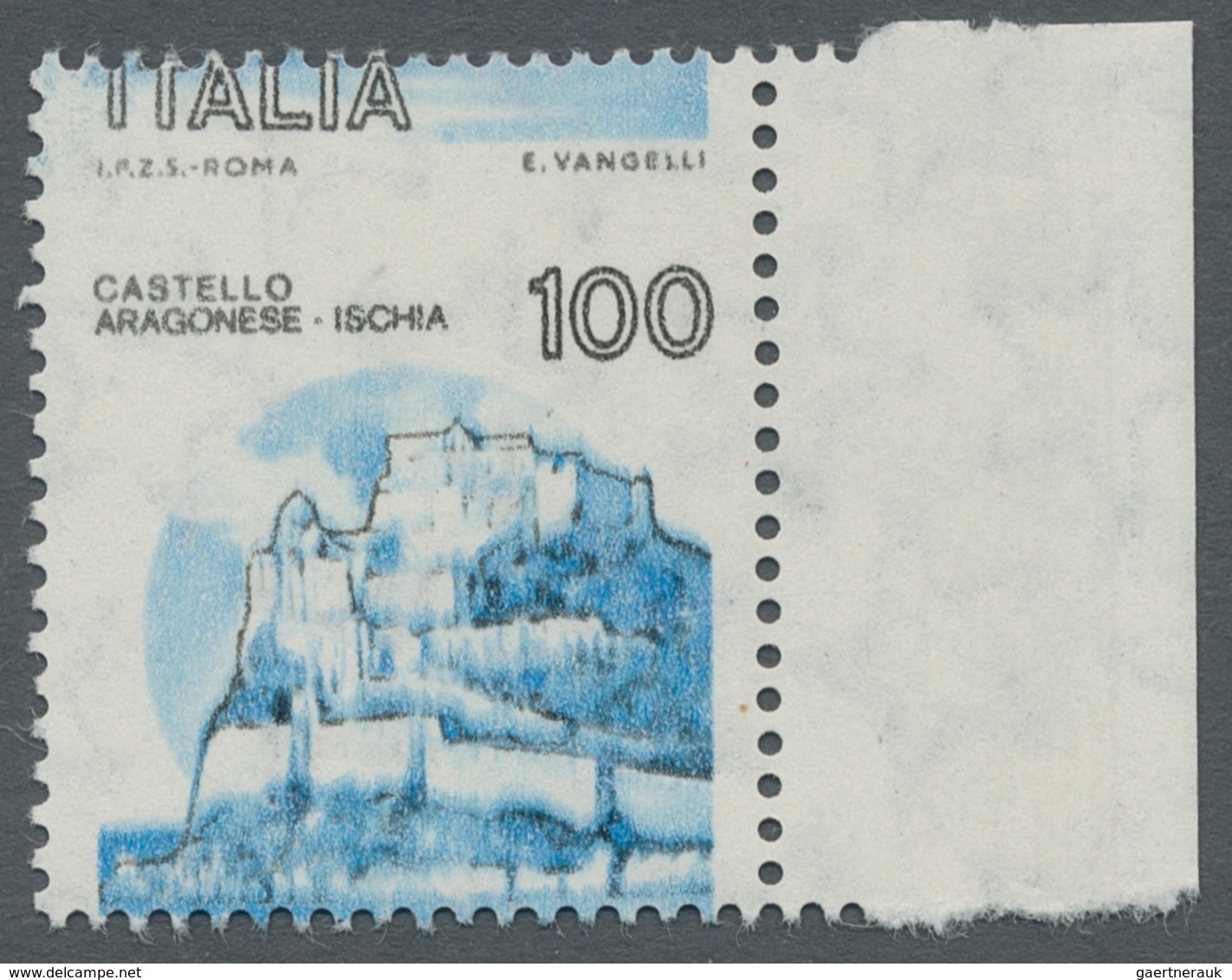 Italien: 1980, "100 L. Aragonese Castle In Blue (different Colors) - So-called Castello Azzurro", Th - Mint/hinged