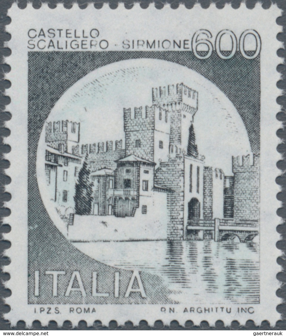 Italien: 1980, 600 L Sirmione Black/blue-green Without The Print Of The Blue Color, Mint Never Hinge - Mint/hinged