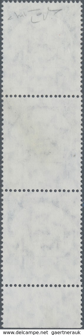 Italien: 1980, 600 L Simione Black/bluegreen In Vertical Stripe Of Three And With Color Printing In - Mint/hinged