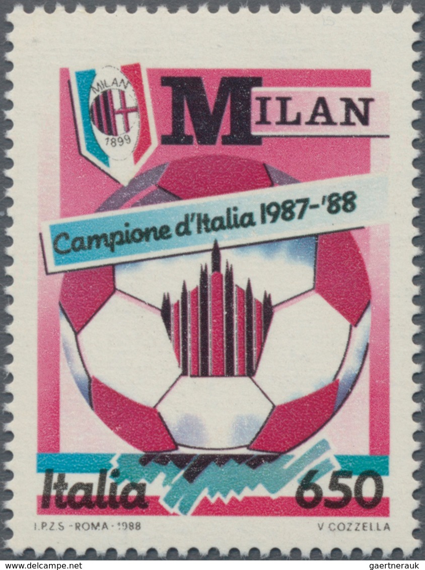 Italien: 1988, 650 L Multiple Colour "scudetto Al Milan" With Blue Color Instead Of Green, Mint Neve - Mint/hinged