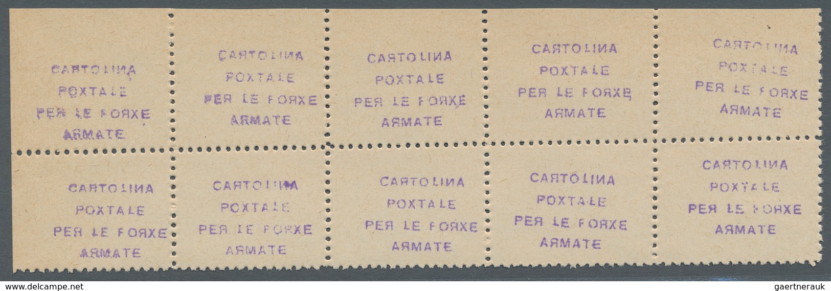 Italien - Militärpostmarken: Feldpost: ITALIAN CORPS IN RUSSIA 1941: Hand-stamped Overprint Block Of - Correo Militar (PM)