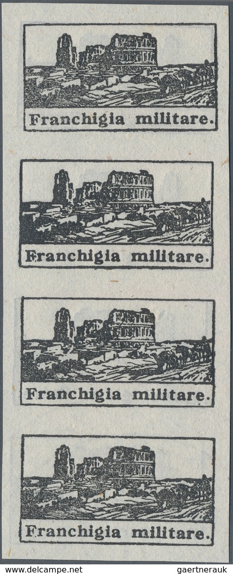 Italien - Militärpostmarken: Feldpost: 1943, Tunis Issue, Imperforate Proof Strip Of Four On Ungumme - Correo Militar (PM)