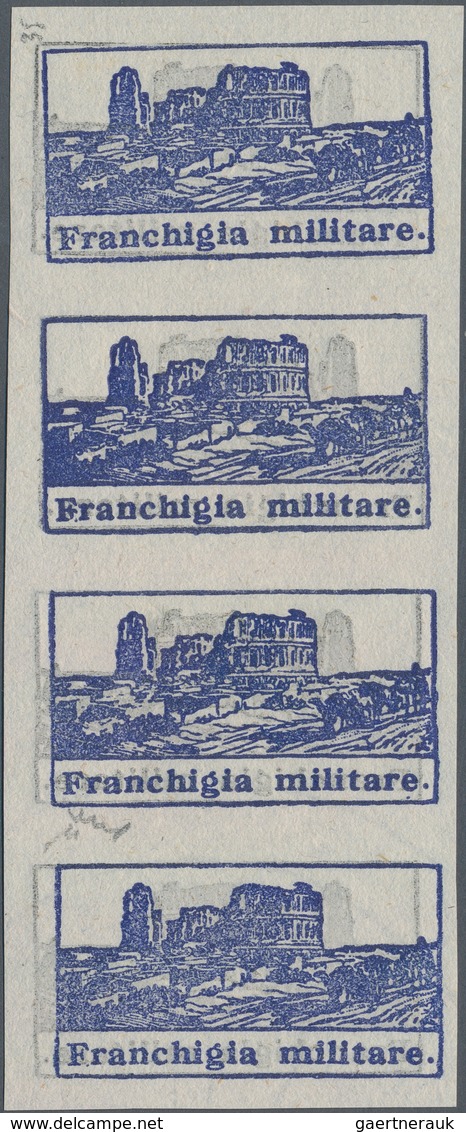 Italien - Militärpostmarken: Feldpost: 1943, Tunis Issue, Imperforate Proof Strip Of Four On Ungumme - Correo Militar (PM)