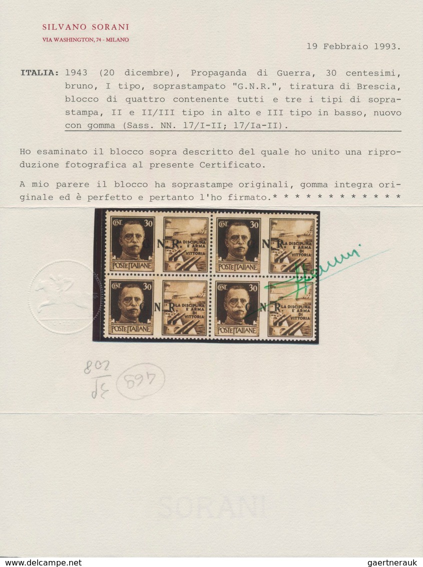 Italien - Militärpostmarken: Nationalgarde: 1943, 30 C Brown+propaganda Stamp With Overprint "G.N.R. - Other & Unclassified