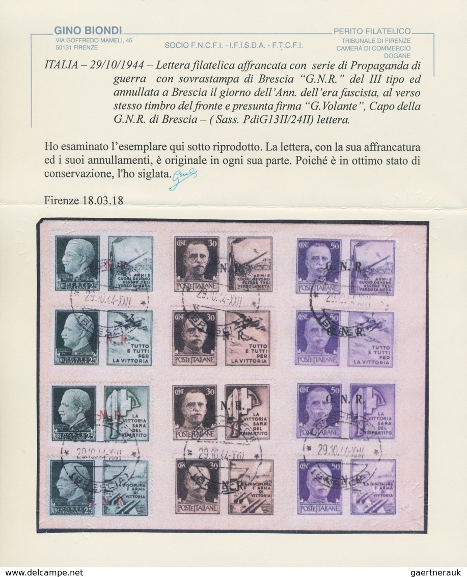 Italien - Militärpostmarken: Nationalgarde: 1944. Philatelic Letter, Franked With The Complete Set " - Andere & Zonder Classificatie