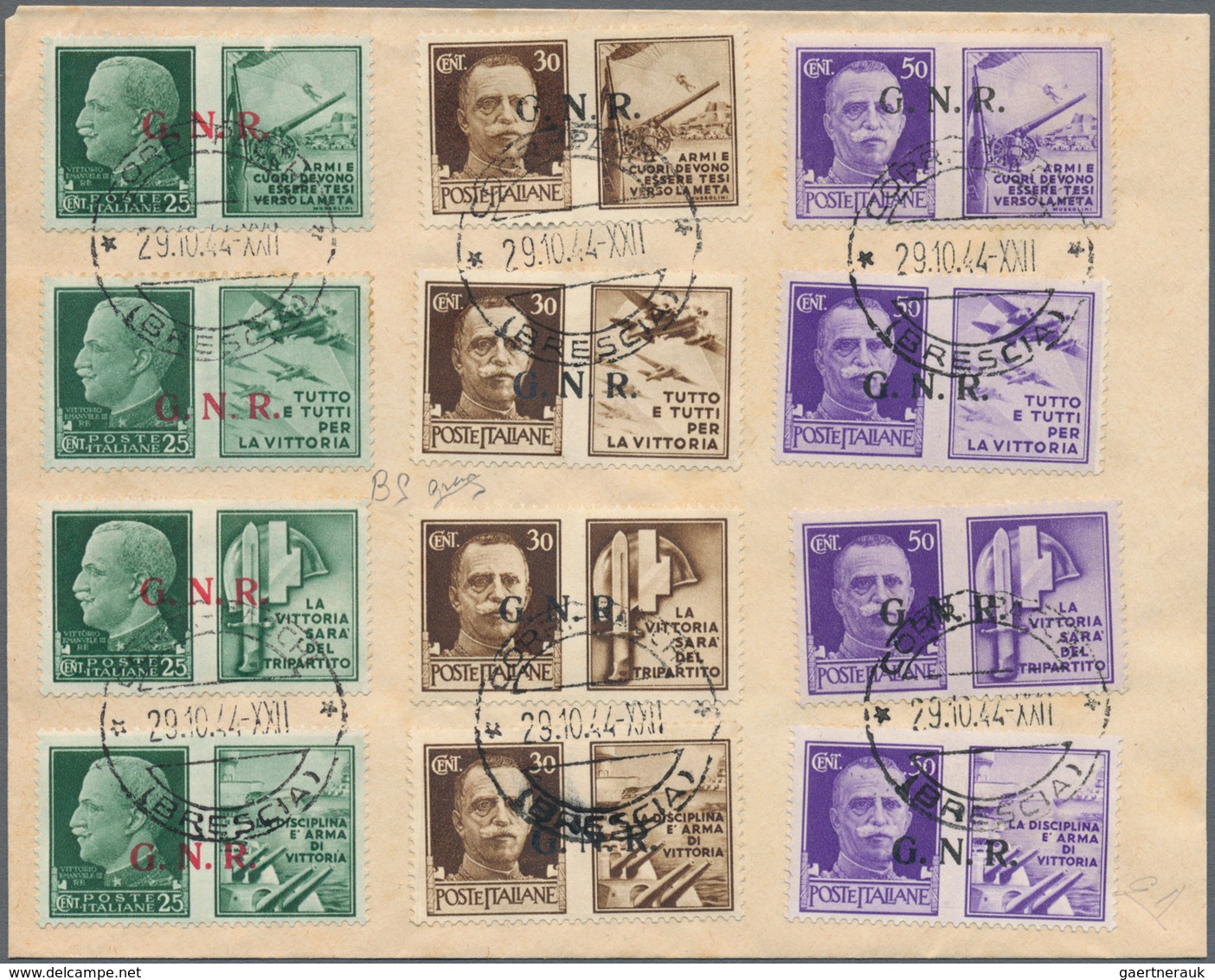 Italien - Militärpostmarken: Nationalgarde: 1944. Philatelic Letter, Franked With The Complete Set " - Other & Unclassified