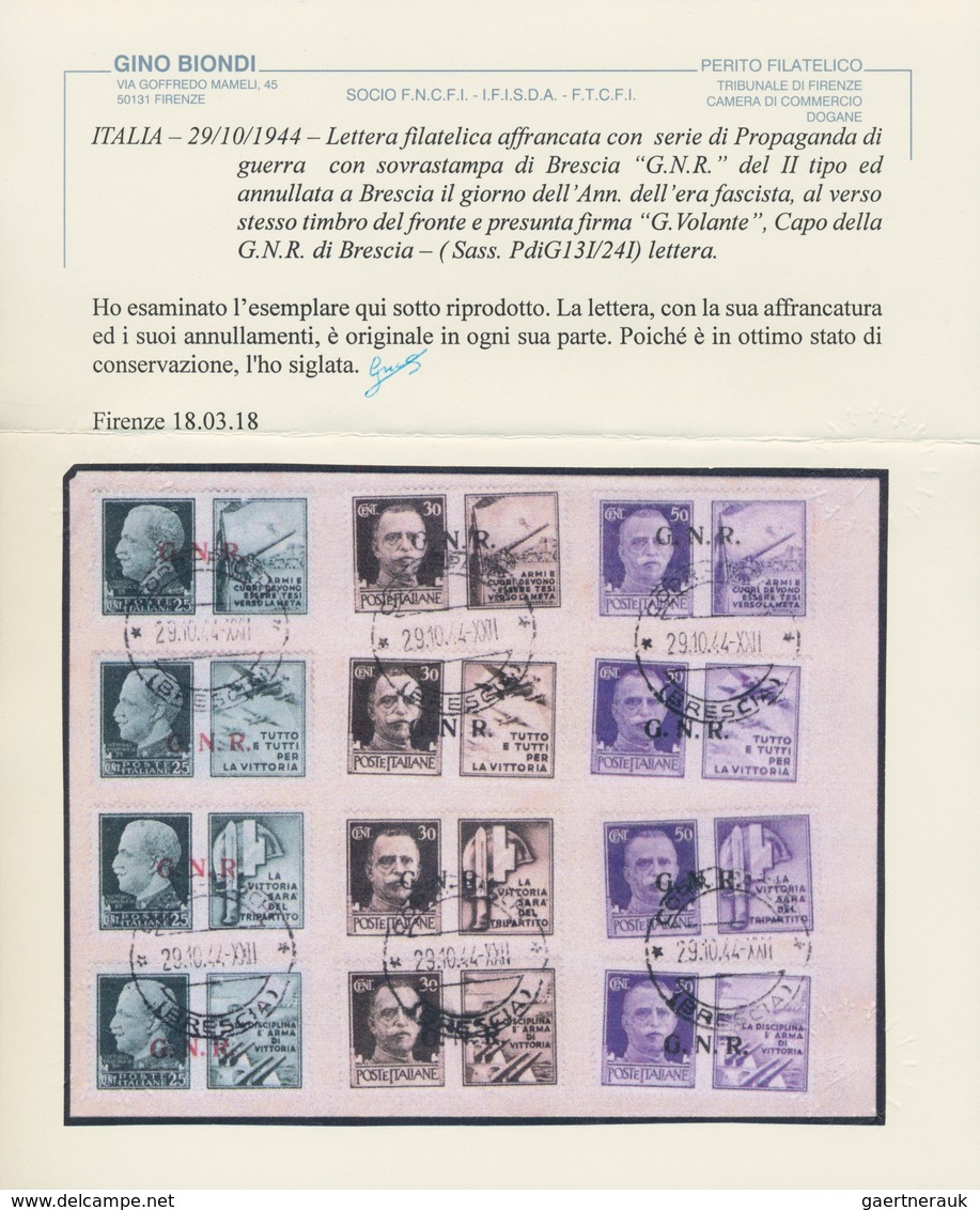 Italien - Militärpostmarken: Nationalgarde: 1944. Philatelic Letter, Franked With The Complete Set " - Autres & Non Classés