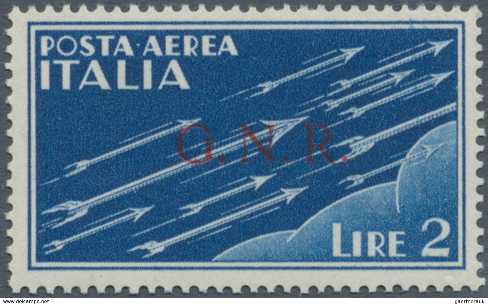 Italien - Militärpostmarken: Nationalgarde: 1943. Airmail 2 L. Blue Overprinted With "G.N.R." In Bre - Other & Unclassified