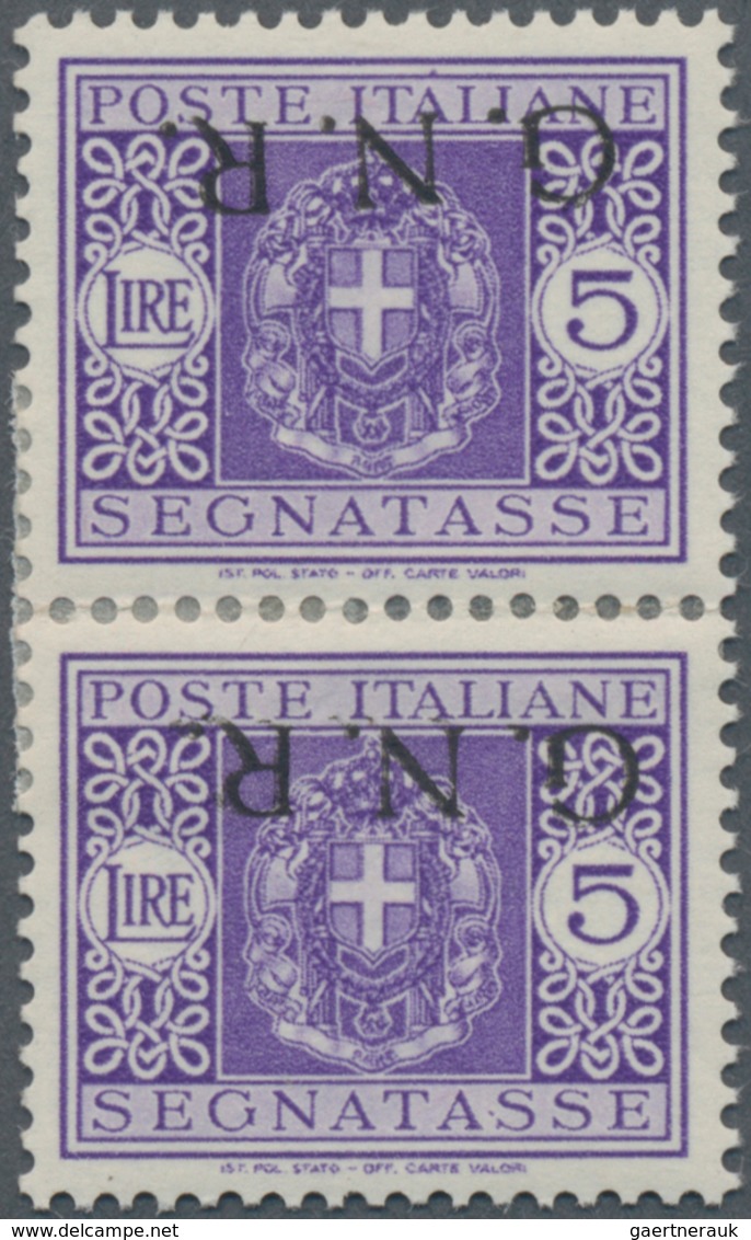 Italien - Militärpostmarken: Nationalgarde: 1943, G.N.R. On Postage Dues 5l. Violet, Brescia Issue, - Andere & Zonder Classificatie