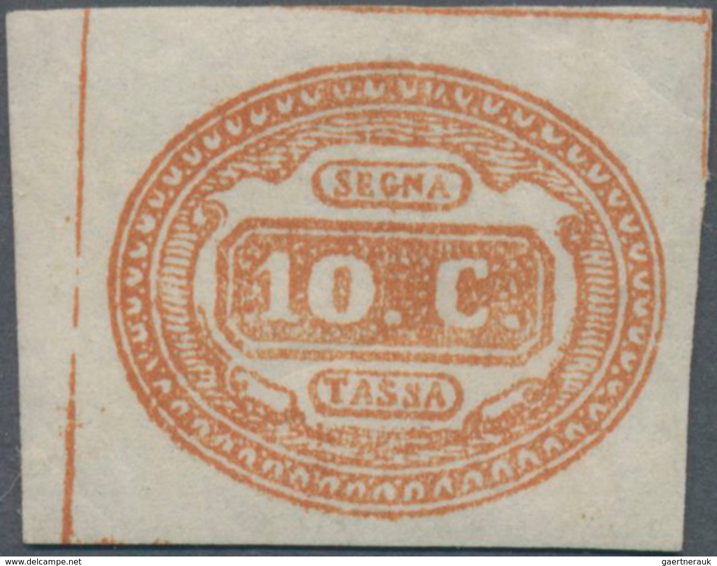 Italien - Portomarken: 1863, Postage Due 10c. Brown Orange (bruno Arancio) With Part Original Gum (h - Postage Due