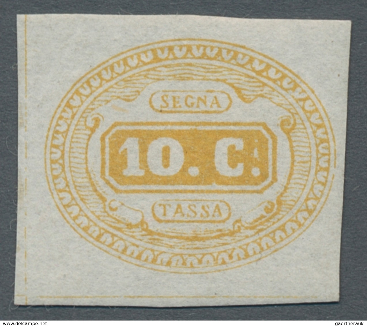 Italien - Portomarken: 1863, "10 C. Ocher", Value In Fresh Color With Full Margins And Full Original - Postage Due