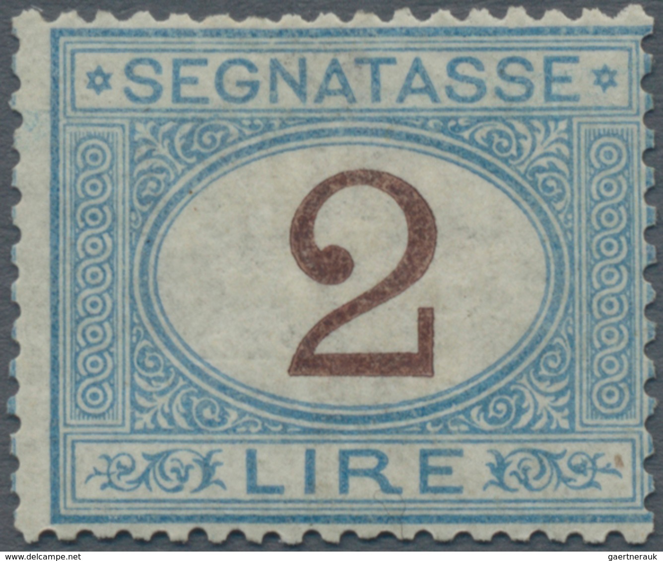 Italien - Portomarken: 1870, 2 Lire Light Blue And Brown, Mint Never Hinged. Slightly Off Centered. - Postage Due