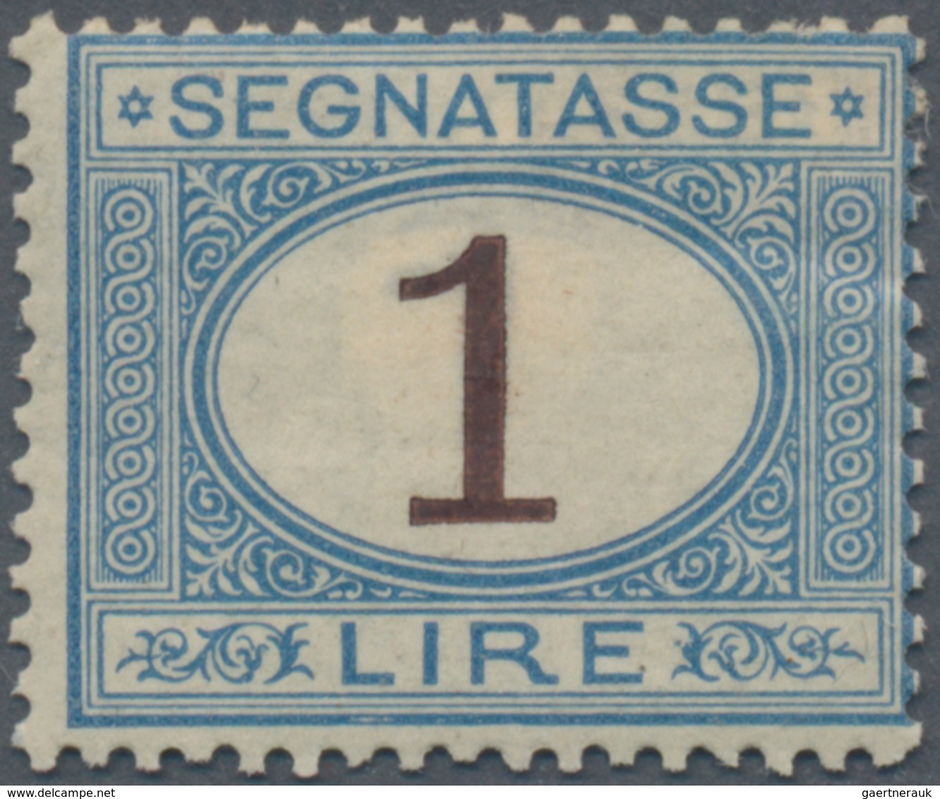 Italien - Portomarken: 1870, Postage Due 1 Lira Blue/brown In Fresh Color With Perfect Perforation A - Strafport