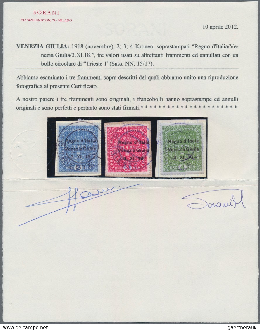 Italienische Besetzung 1918/23 - Julisch-Venetien: 1918. Austrian Definitives Overprinted "Regno D'I - Venezia Giulia