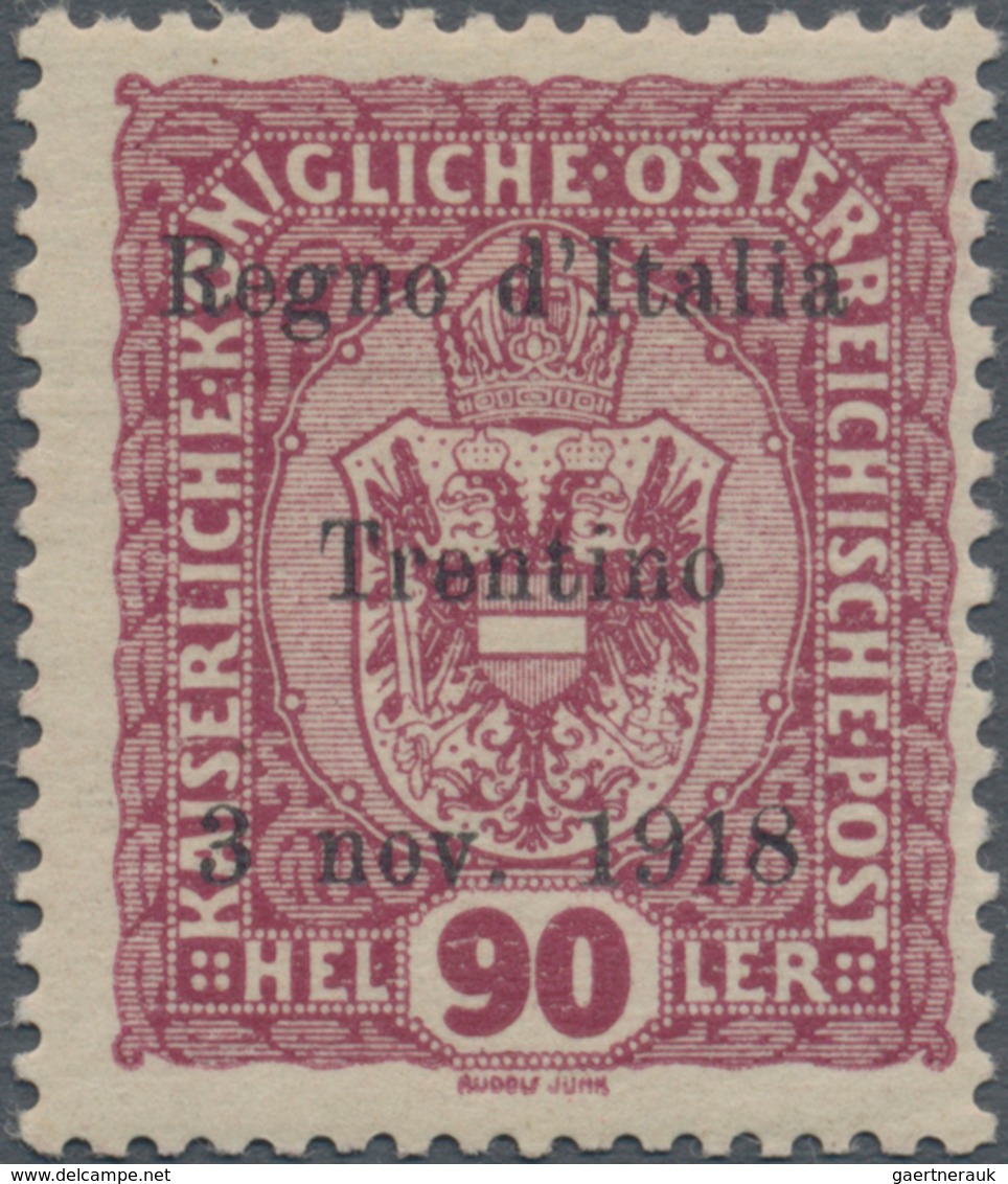 Italienische Besetzung 1918/23 - Trentino: 1918, 90 Heller Of Austria With "Regno D'Italia/ Trentino - Trentin