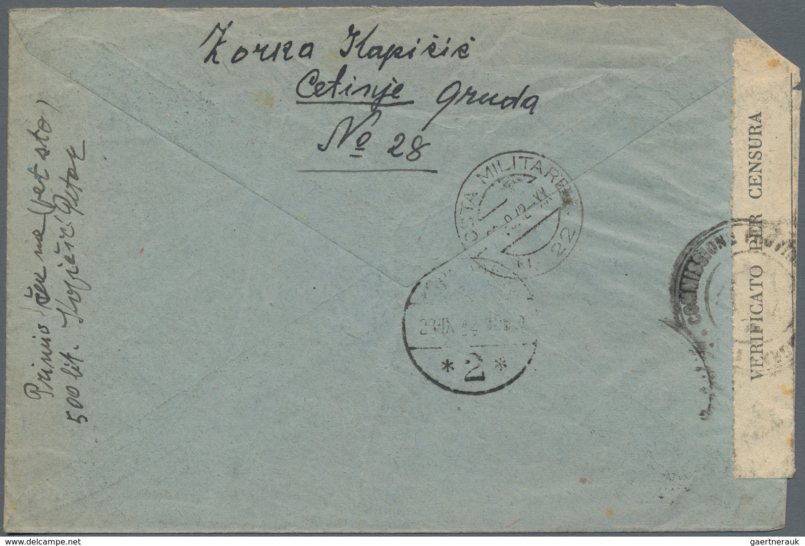 Italienische Besetzung 1941/43 - Montenegro: 1942. Registered Cover (faults, Clipped Corner) To A In - Montenegro