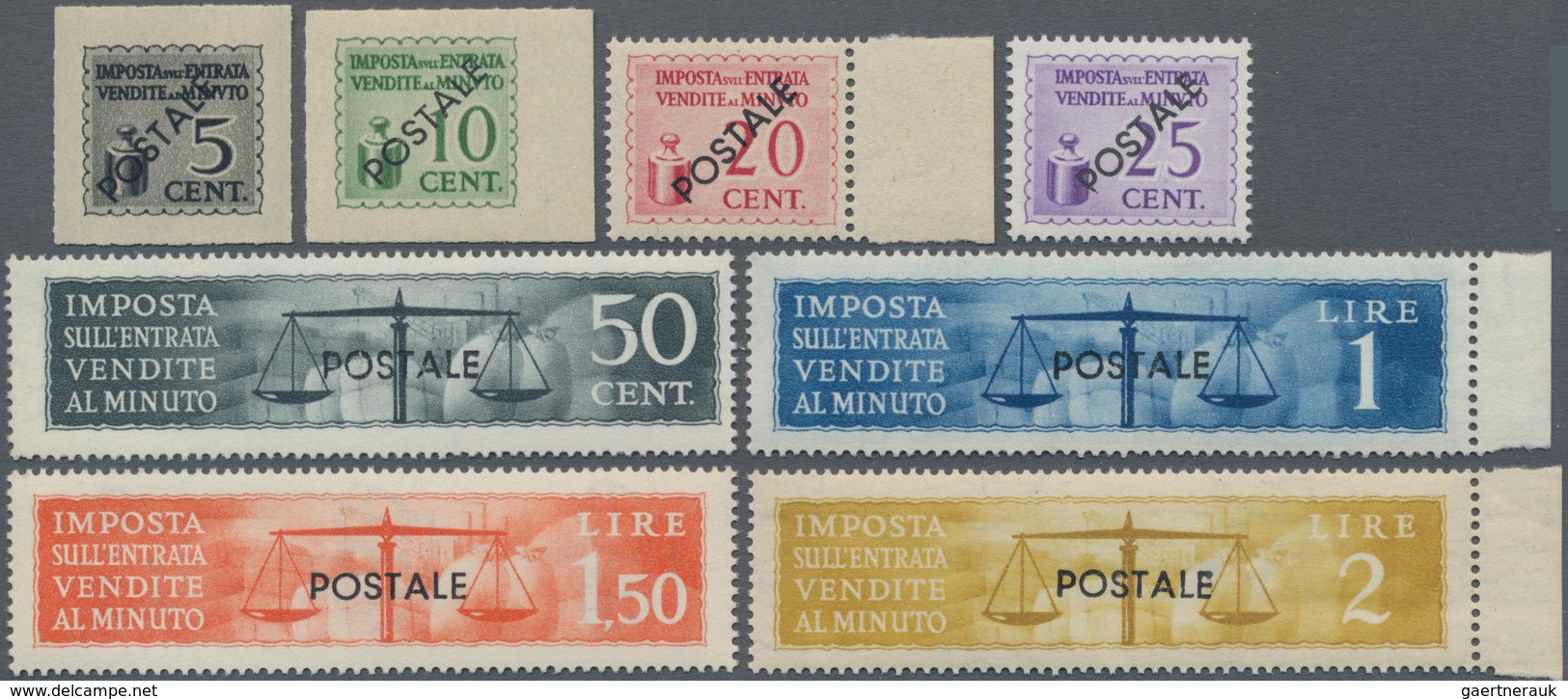 Italien - Lokalausgaben 1944/45 - Casalecchio Di Reno: 1944, 5 C To 2 L Complete Set With Eight Item - Centraal Comité Van Het Nationaal Verzet (CLN)