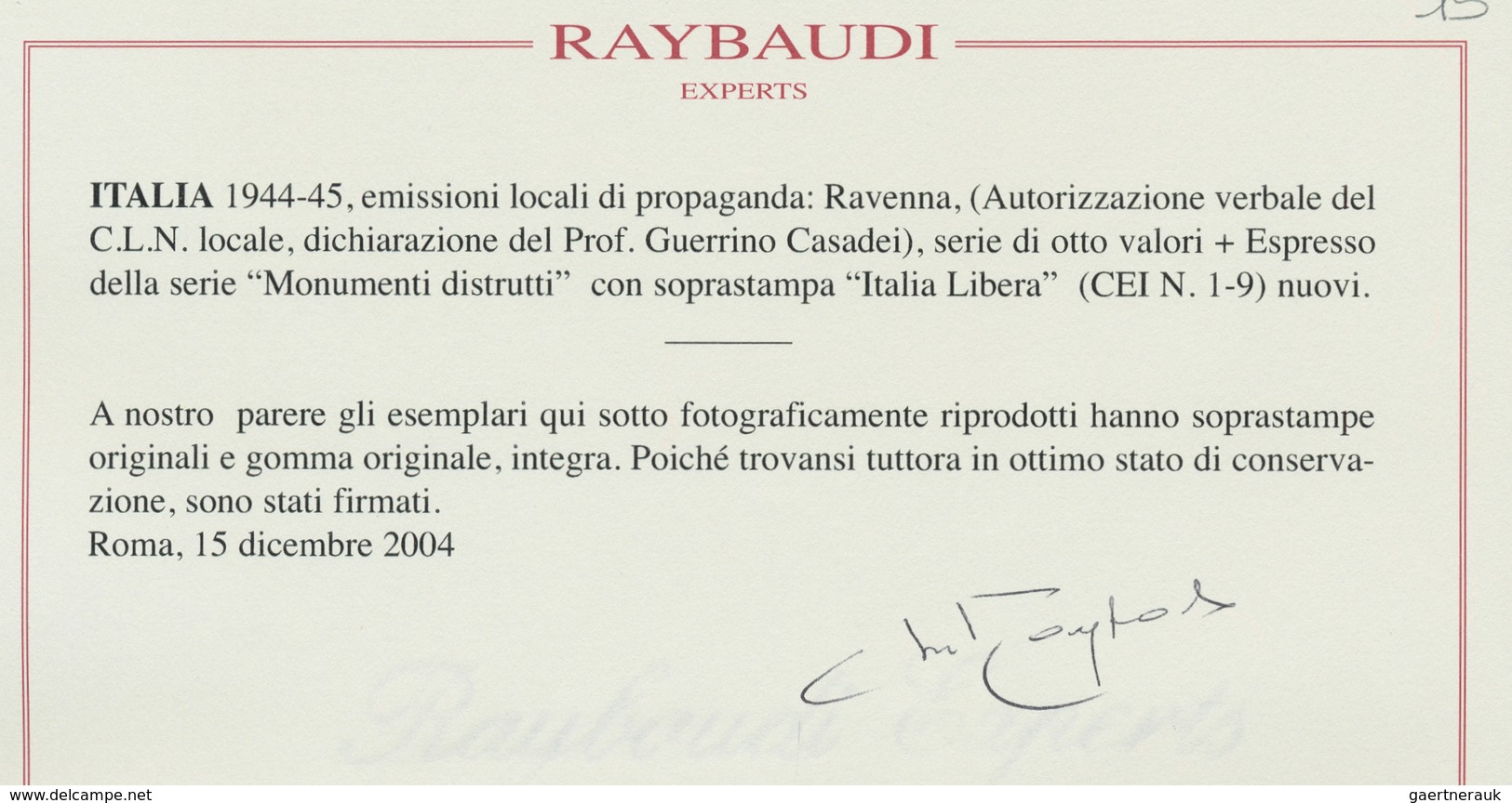 Italien - Lokalausgaben 1944/45 - Ravenna: 1944-45, "10 C. Bis 1,25 L. Lokalaufdruck", Tadellos Post - National Liberation Committee (CLN)