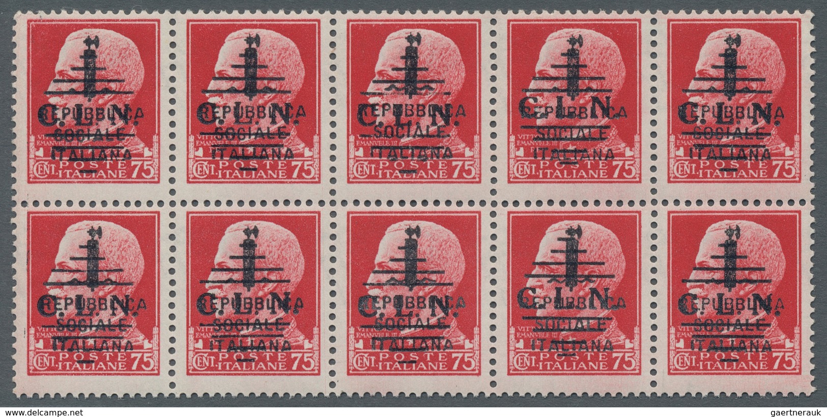 Italien - Lokalausgaben 1944/45 - Torino: 1944, "25 C. To 1.25 L. C.L.N.", MNH Set Uniformly As Mini - Nationales Befreiungskomitee