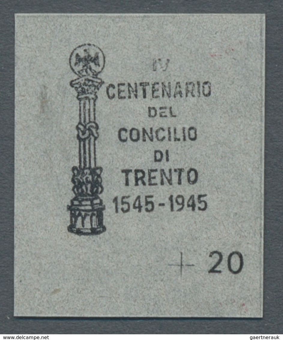 Italien - Lokalausgaben 1944/45 - Torino: TRENTO 1945: "20 C. Proof On Cigarette Paper", Perfect MNH - National Liberation Committee (CLN)