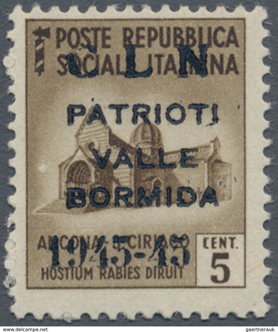 Italien - Lokalausgaben 1944/45 - Valle Bormida: 1945, 5 Cents Brown "destroyed Monuments" With Over - National Liberation Committee (CLN)