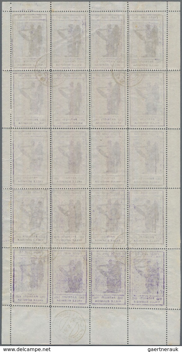 Italien - Lokalausgaben 1944/45 - Valle Bormida: 1945, 50 Cent. Violet Original Sheet Of 20 Items (2 - Centraal Comité Van Het Nationaal Verzet (CLN)