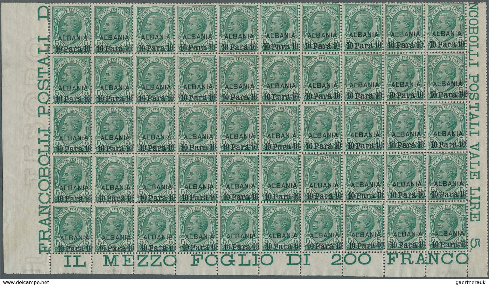 Italienische Post In Albanien: 1907, Victor Emanuel III. 5c. Green With Opt. ‚ALBANIA / 10 Para 10‘ - Albanië