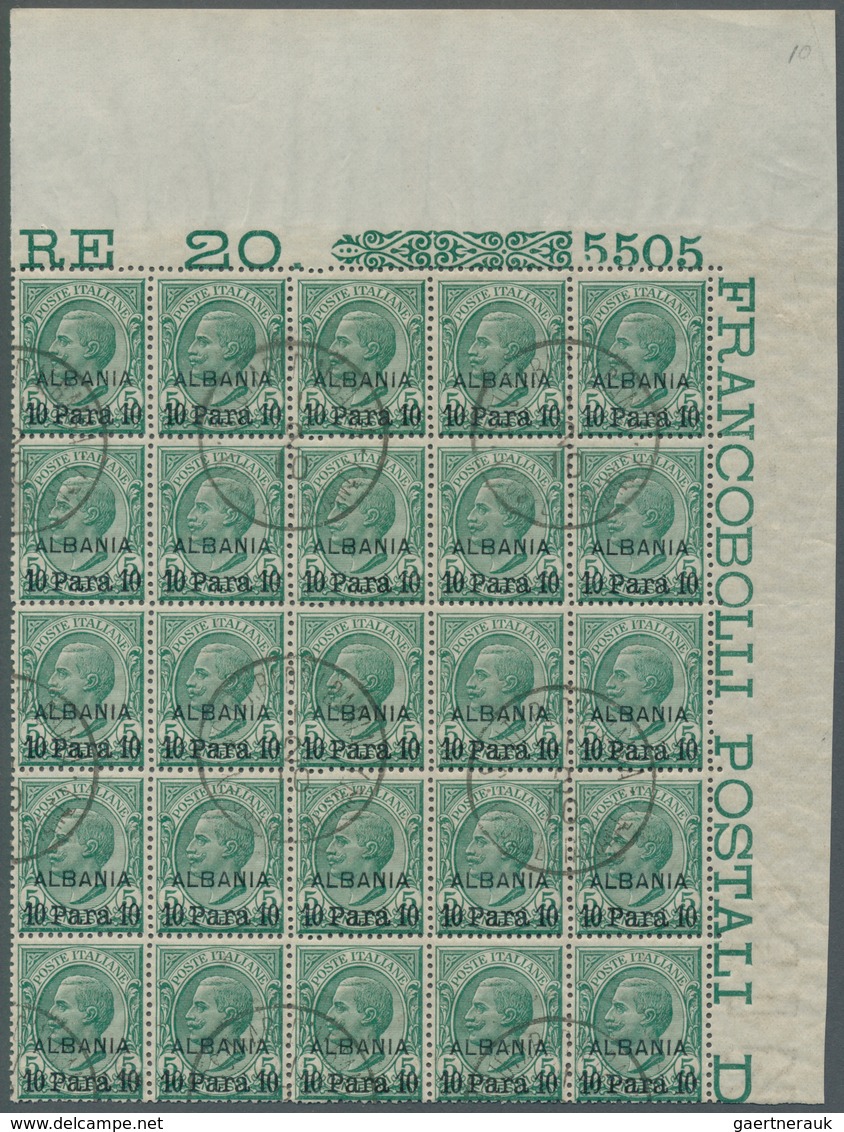 Italienische Post In Albanien: 1907, Victor Emanuel III. 5c. Green With Opt. ‚ALBANIA / 10 Para 10‘ - Albanië