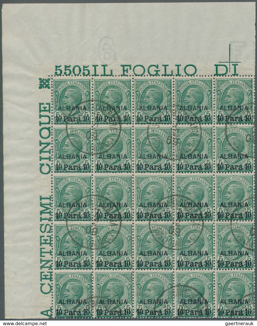 Italienische Post In Albanien: 1907, Victor Emanuel III. 5c. Green With Opt. ‚ALBANIA / 10 Para 10‘ - Albania