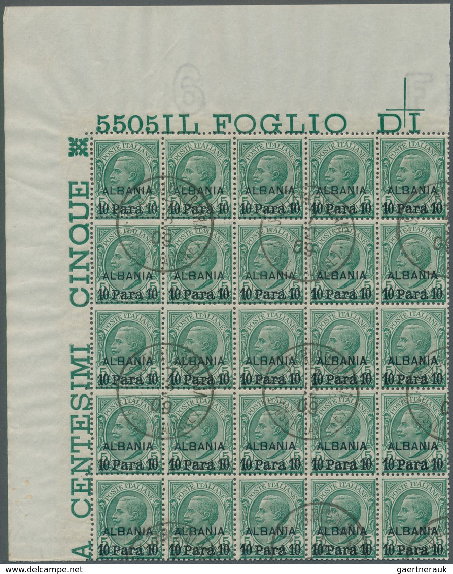 Italienische Post In Albanien: 1907, Victor Emanuel III. 5c. Green With Opt. ‚ALBANIA / 10 Para 10‘ - Albanië