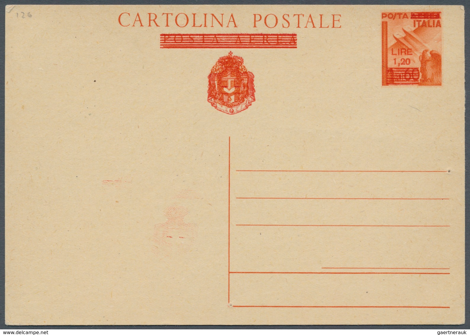 Italien - Ganzsachen: 1943-1945, air mail postal stationery cards, unused, complete set of 6 cards (