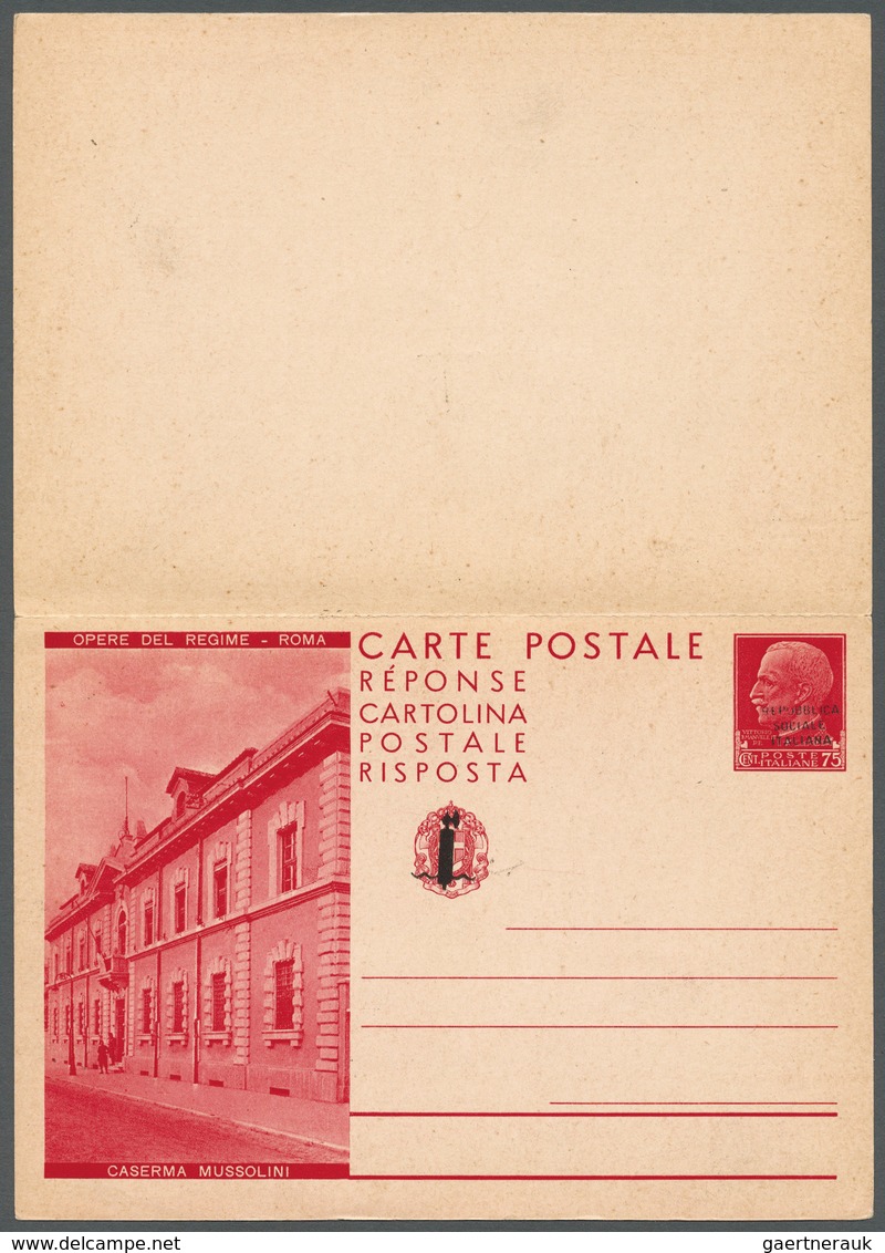 Italien - Ganzsachen: 1944, Repubblica Sociale, Not Issued 75c.+75c. Double Card "Opere Del Regime - - Entero Postal