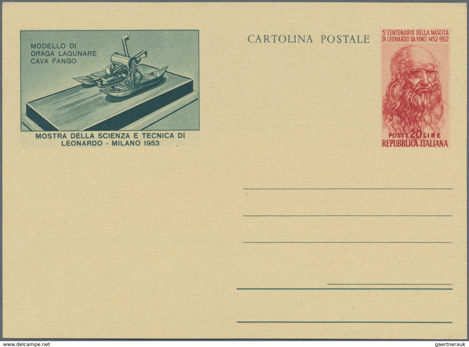 Italien - Ganzsachen: 1946. Mailan Fair For Science And Technics. Superp Unused Set Of Five Postal S - Stamped Stationery
