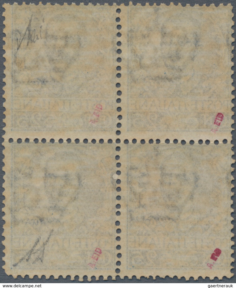 Italien - Besonderheiten: 1901, 25 Cent. Blue In Block Of Four Mint Never Hinged, Signed Diena And C - Zonder Classificatie