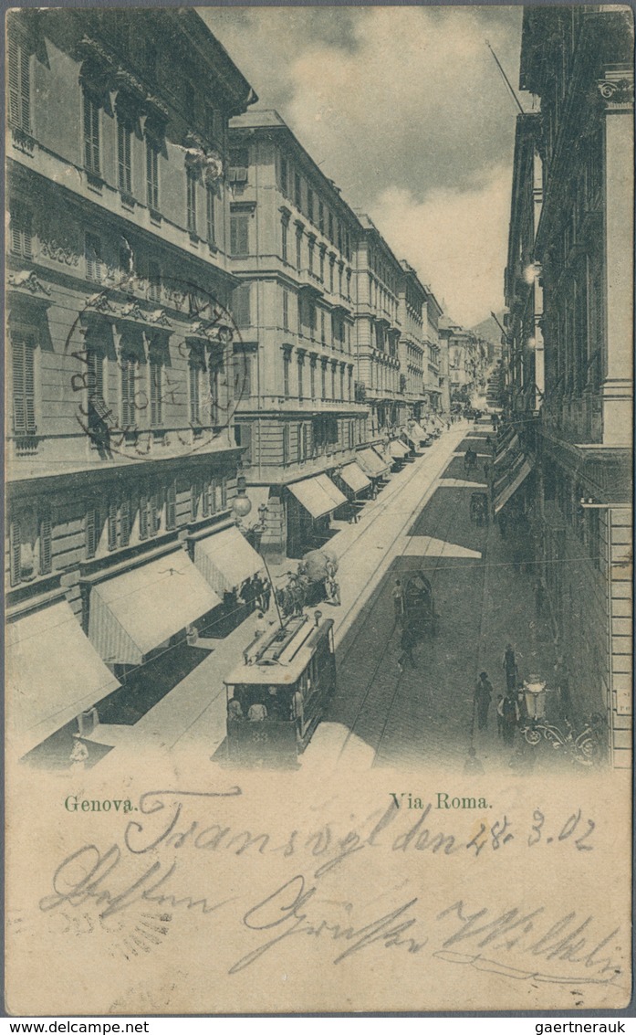 Italien - Besonderheiten: 1902, Incoming Mail/souvenier Postcart Of Genova Franked With Italy 10 C B - Zonder Classificatie