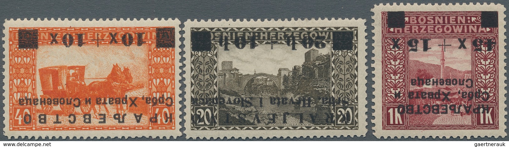 Jugoslawien: 1919. War Victims Fund. Values From 1906 Bosnian Pictorial Issue Overprinted "KRALJEVSO - Other & Unclassified