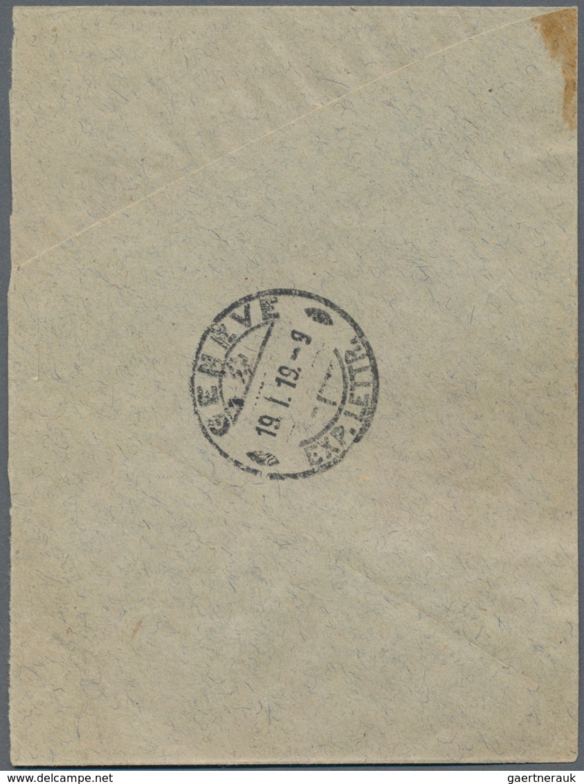 Jugoslawien: 1919, Part Of A Registered Letter To Switzerland (left Half Of Envelope), Bearing 10 F - Otros & Sin Clasificación