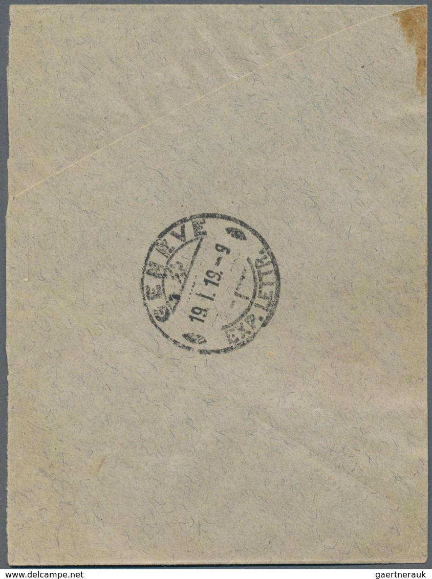 Jugoslawien: 1919, Part Of A Registered Letter To Switzerland (left Half Of Envelope), Bearing 10 F - Andere & Zonder Classificatie