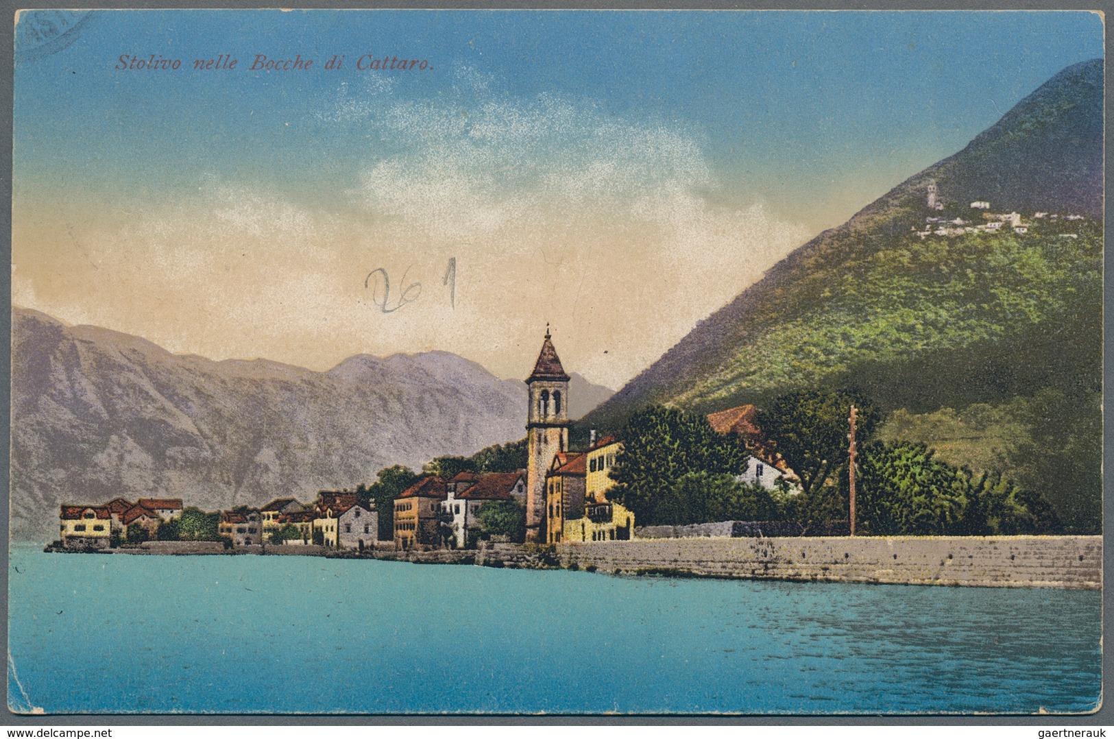 Jugoslawien: 1919. Colourful "Cattaro Bay" Postcard Registered To ZALEC Near CELJE (Slovenia) Franke - Andere & Zonder Classificatie