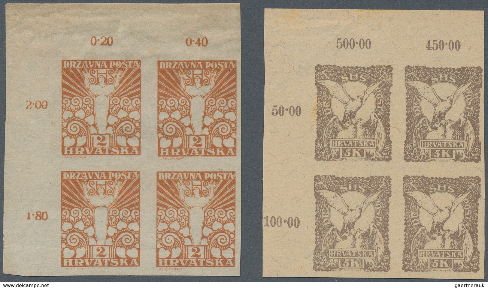 Jugoslawien: 1919. "allegories Of Freedom" Definitives ("Angel Of Peace" And "Falcon - Symbol Of Lib - Other & Unclassified