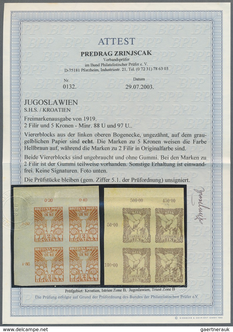 Jugoslawien: 1919. "allegories Of Freedom" Definitives ("Angel Of Peace" And "Falcon - Symbol Of Lib - Other & Unclassified