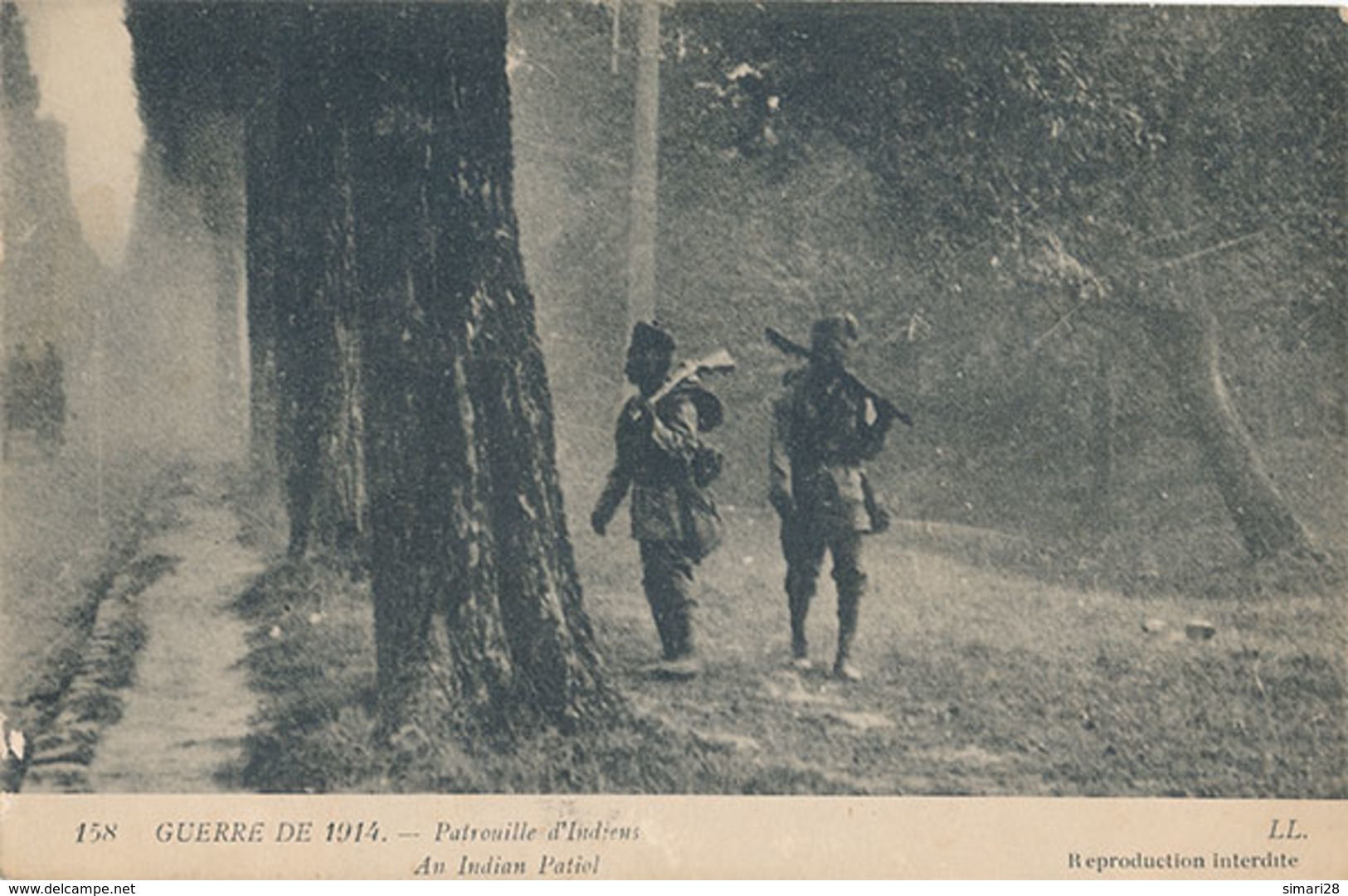 GUERRE DE 1914 - N° 158 - PATROUILLE D'INDIENS - War 1914-18