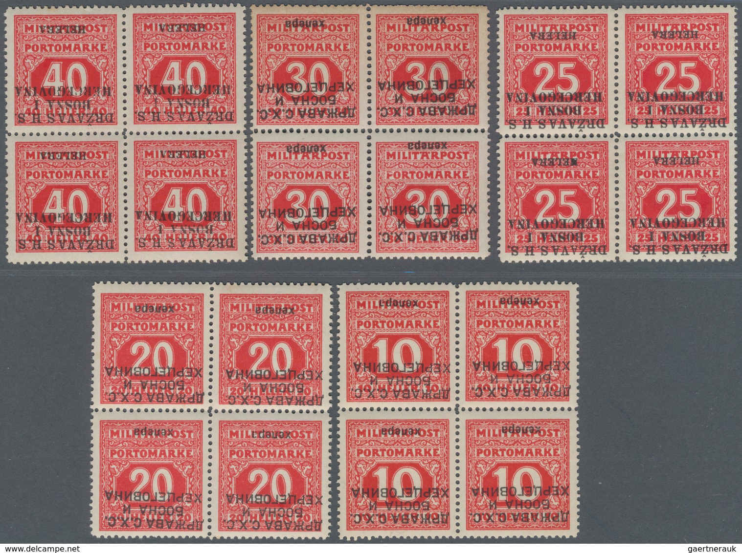 Jugoslawien - Portomarken: 1918. Postage Dues. Provisional Issue. Last Bosnian Postage Dues Overprin - Strafport