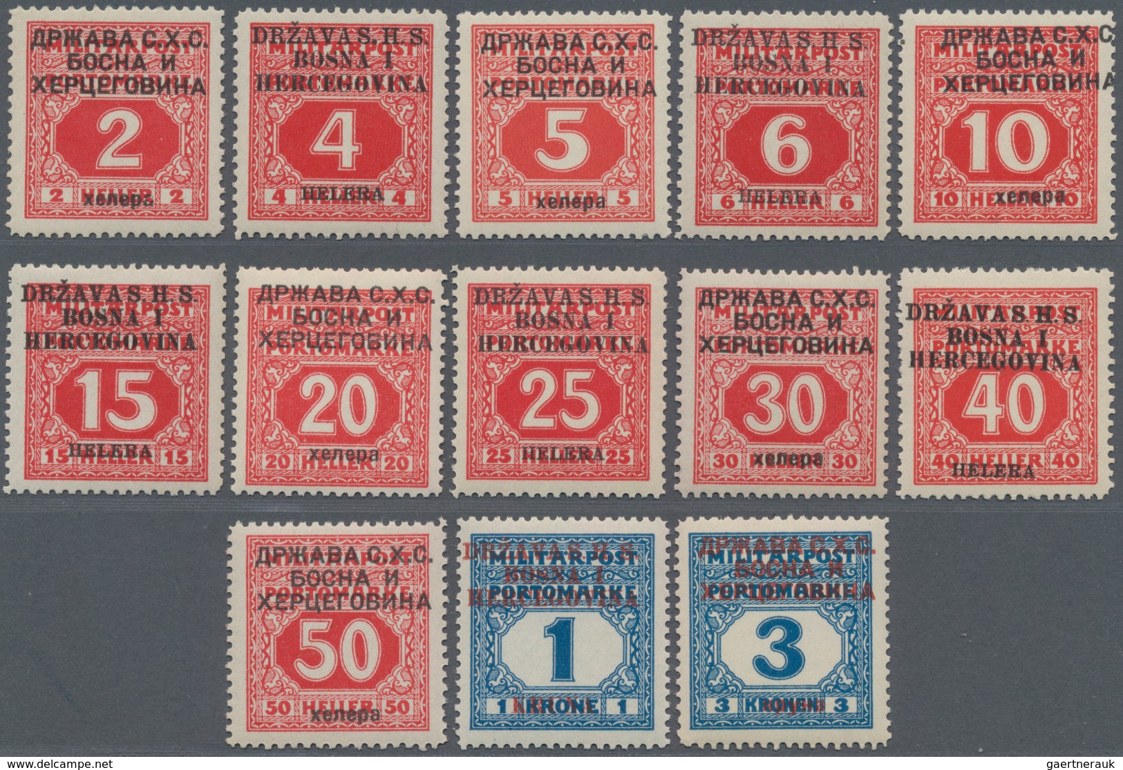 Jugoslawien - Portomarken: 1918. Postage Dues. Provisional Issue. Last Bosnian Postage Dues Overprin - Strafport